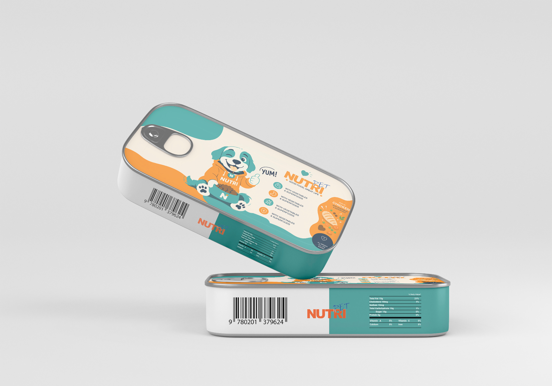 Nutri Pet pet food packaging mockup